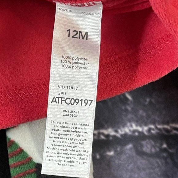 Carter’s Just One You 12 Month T-Rex Antlers Red Black Pajama Set Dino - Picture 7 of 11